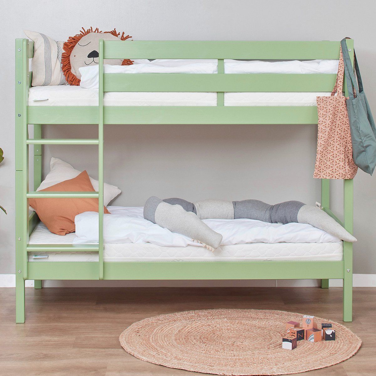 Hoppekids Eco Comfort Stapelbed 70x160 Cm Met Lattenbodem, Bleekgroen, Eco-gecertificeerd Fsc-hout, Massief Grenenhout, Lak Op Waterbasis, Gemaakt In De Eu, 10