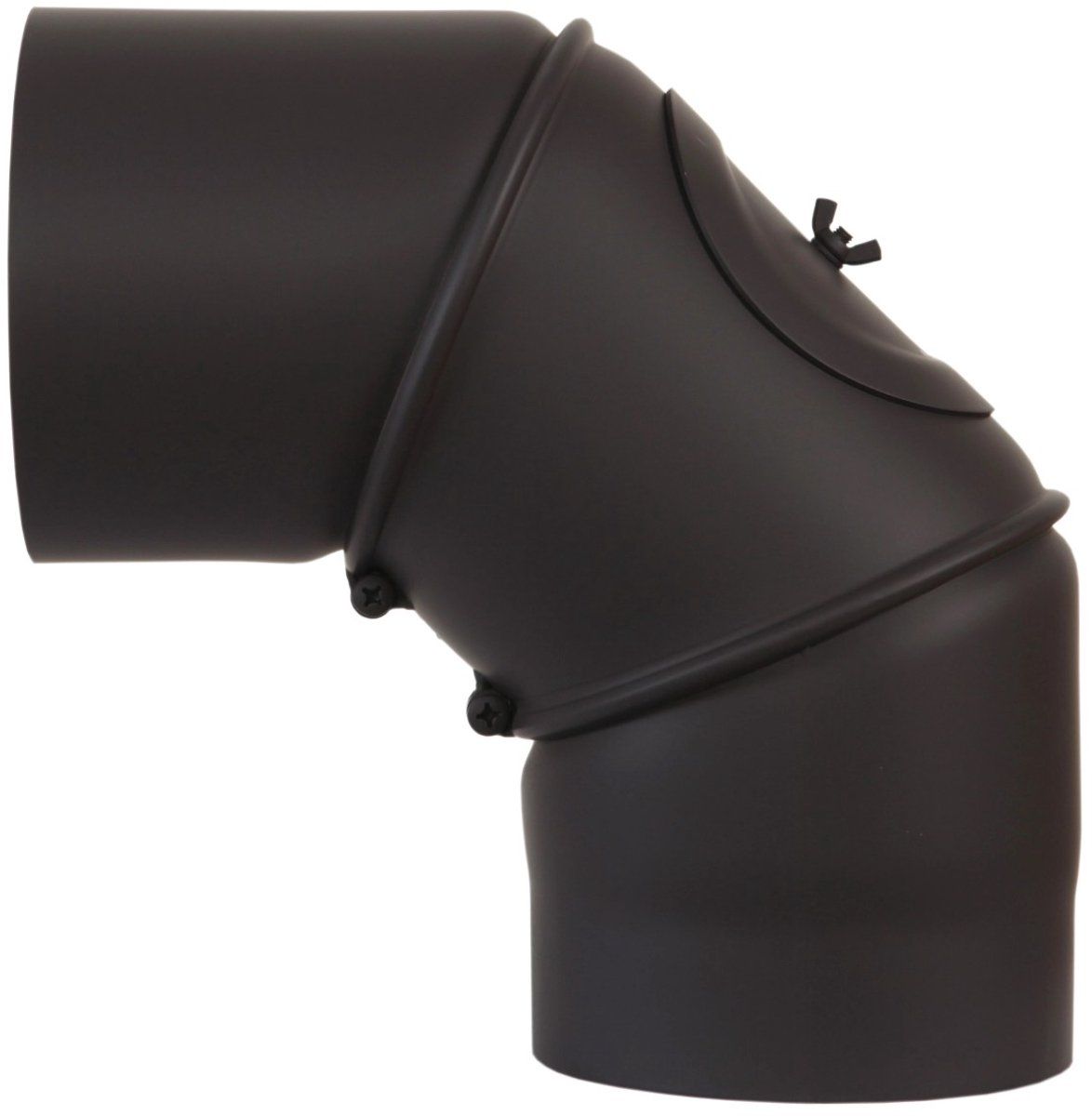 FIREFIX RDW150/B90 - dubbelwandige 90° rookgasbocht - 150 mm - zwart