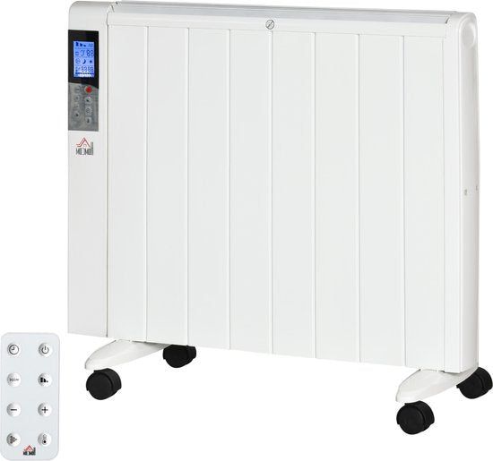 HOMdotCOM elektrische verwarming met wielen, 9 voorgeïnstalleerde modi, wandmontage mogelijk, 5-35°