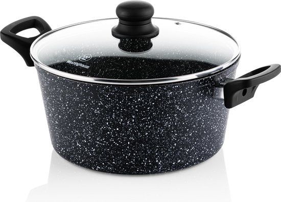 Westinghouse Braadpan– Ø 24 Cm – Inductie – Pfoa-vrij – Inclusief Deksel – Black Marble