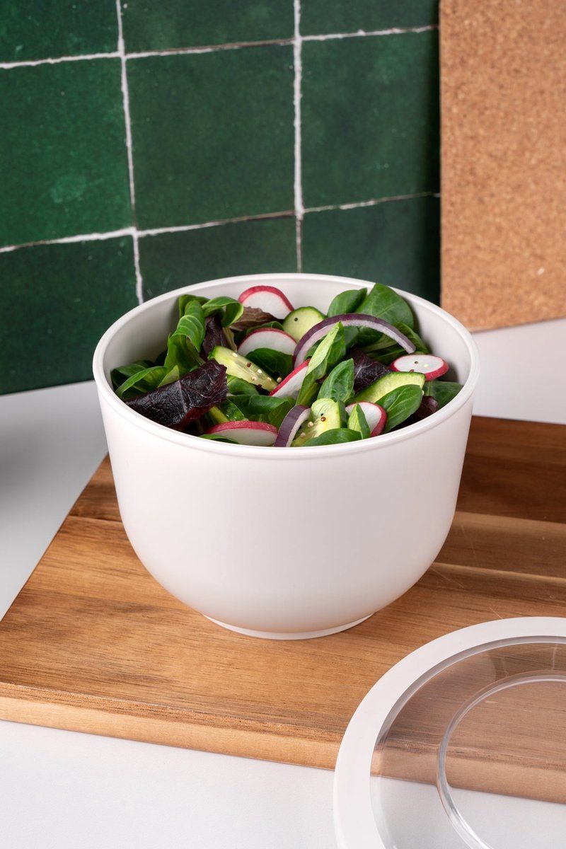 Amuse Tylla Oat Life Bowl - 1200ml - Lunchbox - Perfect Afsluitbare Verhouddoos - Saladebox Voor Onderweg - Lichtgrijs