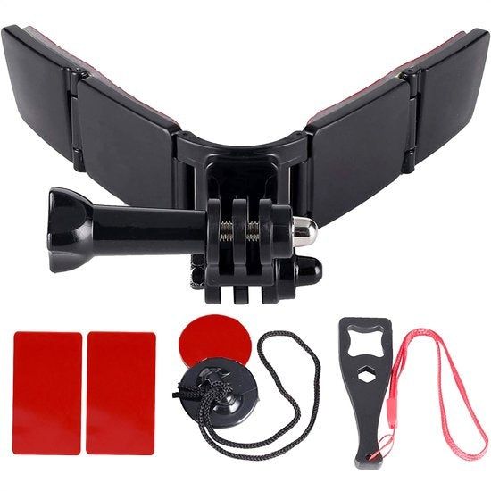 Merkloos Garpex® Universele Helmet Mount - Helmhouder Geschikt Voor Diverse Action Camera - Motorrijden -