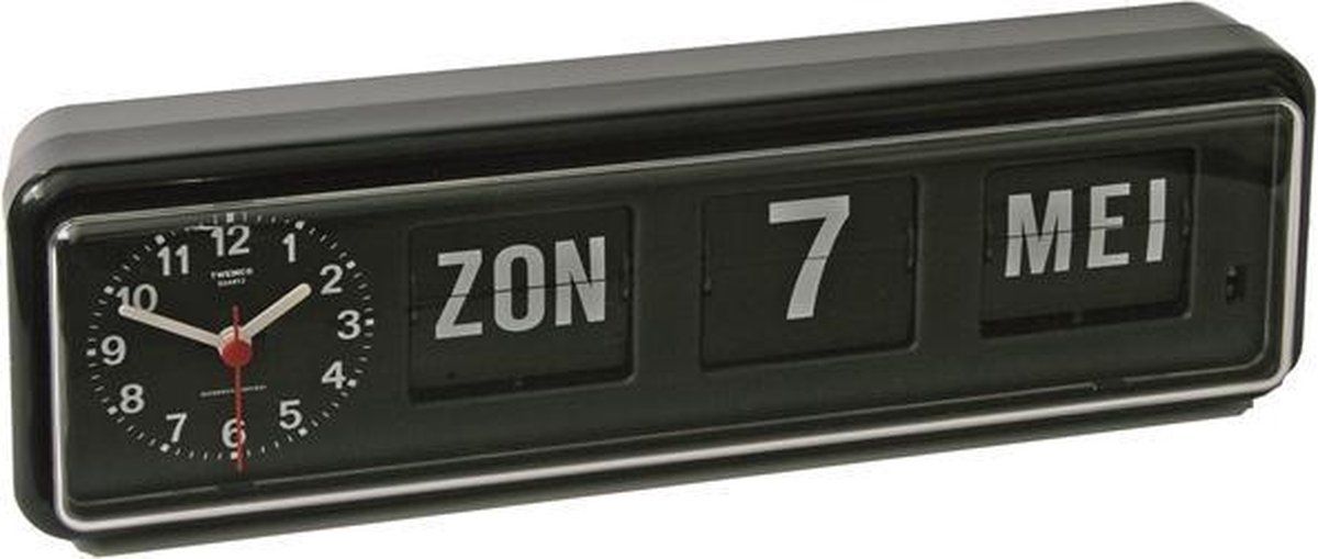 Slechtziend Twemco BQ38 - Klok - Rechthoekig - Kunststof - 7.5x10.5 Cm - Zwart
