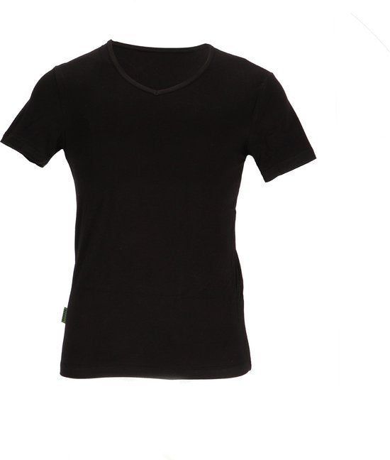 Basset Heren Bamboe T-Shirt - V-Hals - Zwart - M