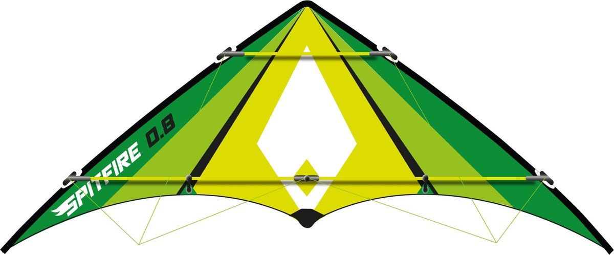 Vlieger Spitfire 08 , 82 X 37 Cm, Groen Knoop Kites