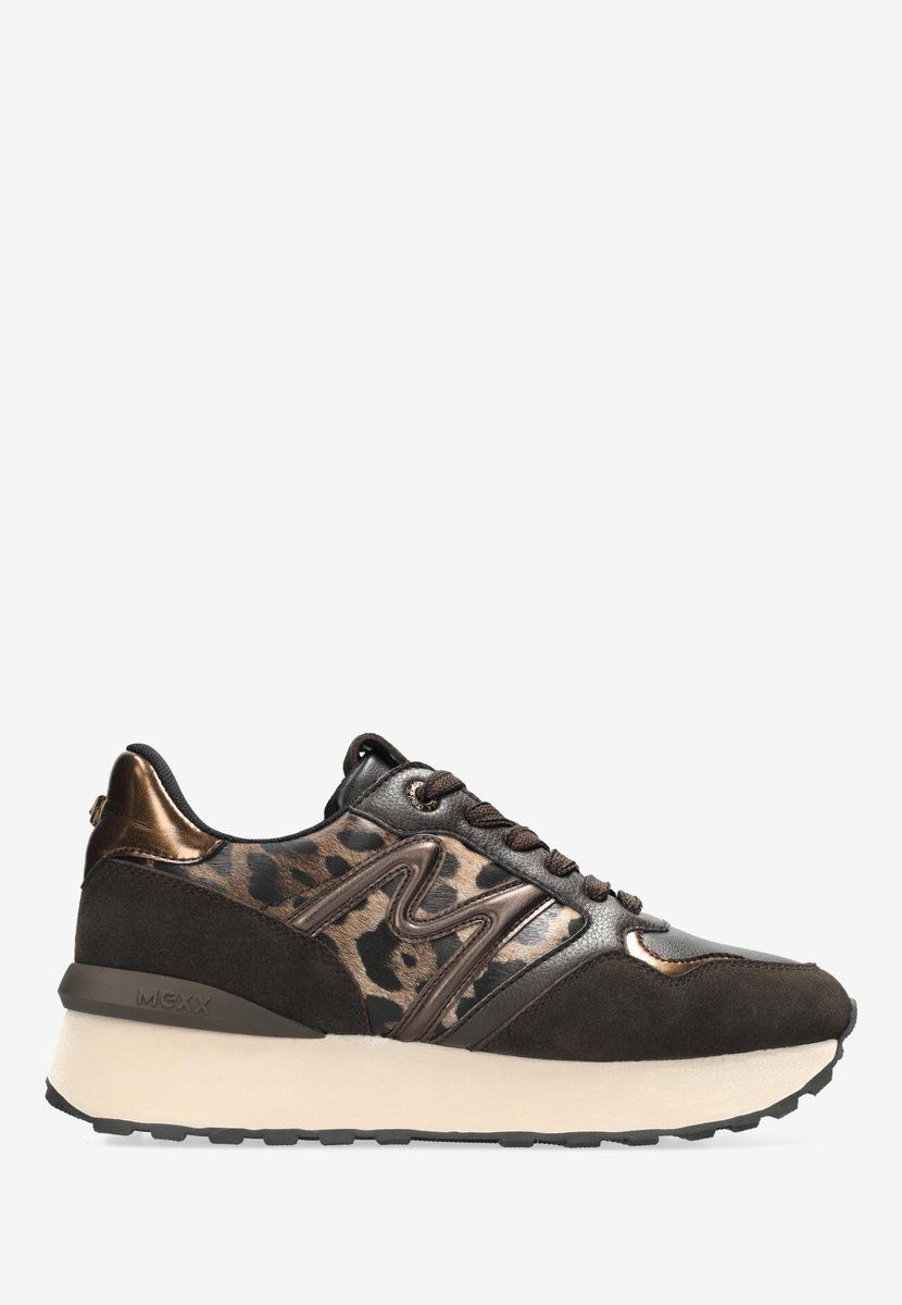 Mexx Juju Humper - Sneaker - Leer - Zwart/Bruin - Maat 39