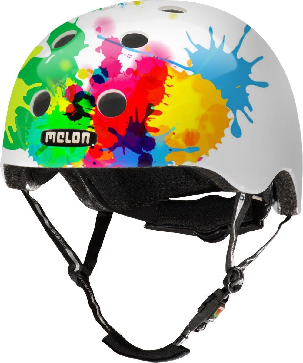 Melon Coloursplash Helm - Fiets- En Skatehelm - Verstelbaar - Wit (52-58 Cm)