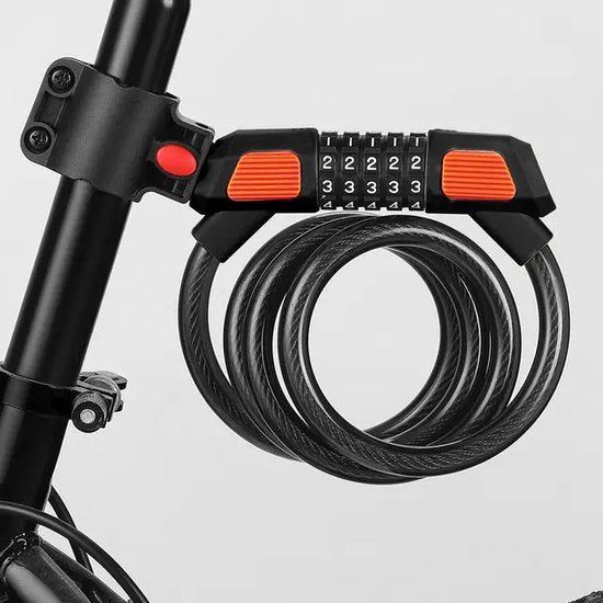 Merkloos Garpex® Fietsslot Cijferslot - Cijfer Slot Fiets Of Electrische Step - Kabelslot Hangslot - Zwart