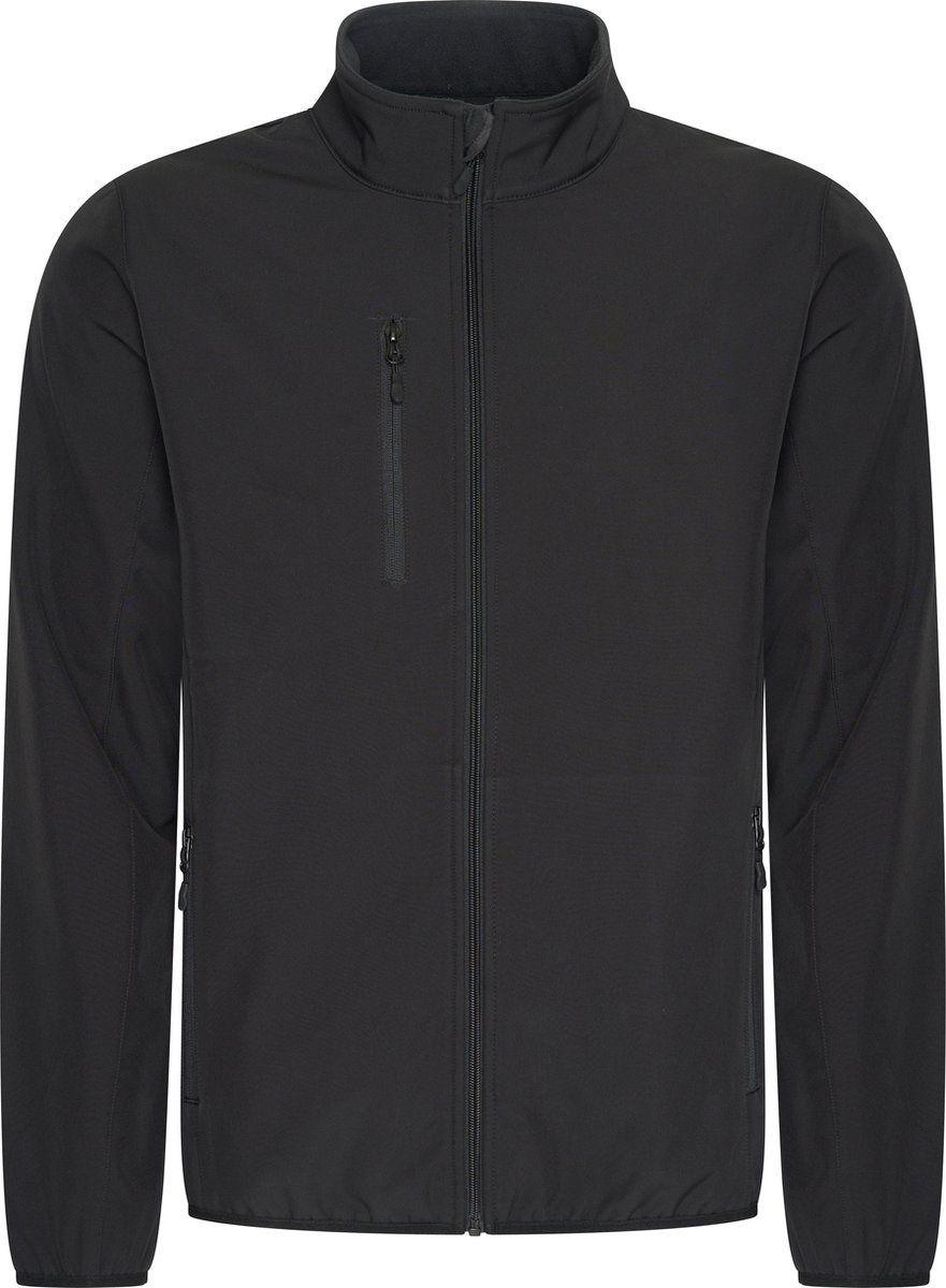 Mario Russo Softshell Jas Heren - Winddicht En Waterafstotend - Zwart - M