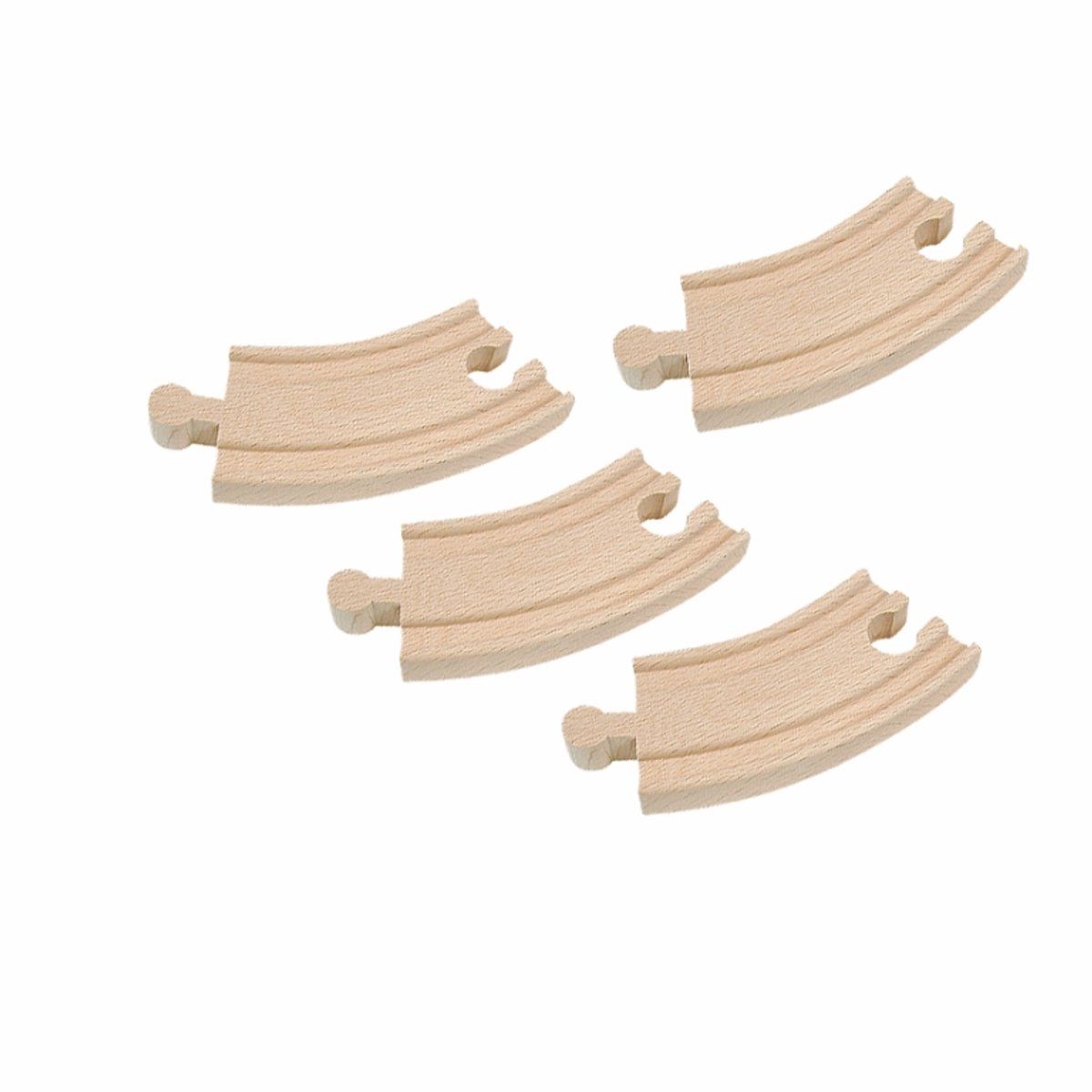 Woody 90559 - Houten trein rails - 4 bochten 9 cm