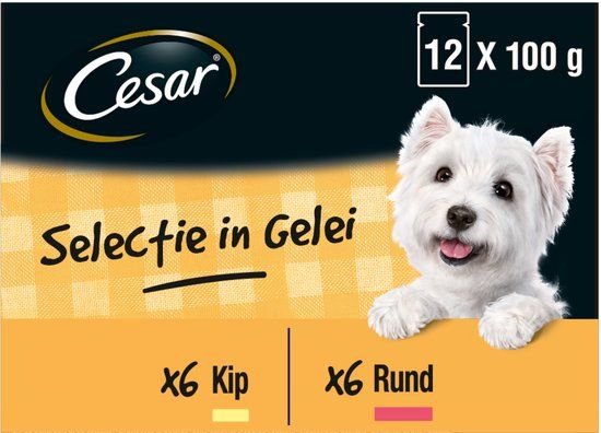 Merkloos Cesar Maaltijdzakjes Multipack Adult In Gelei - Hondenvoer - 12 Stuks