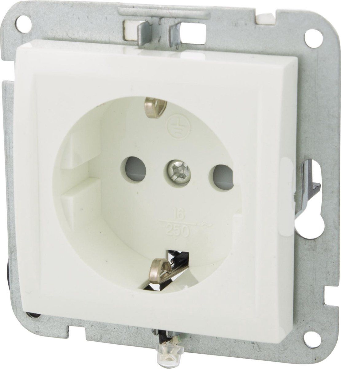 Q-Link Riva - Inbouw Contactdoos - Led Met Kinderbeveiliging - Polarwit