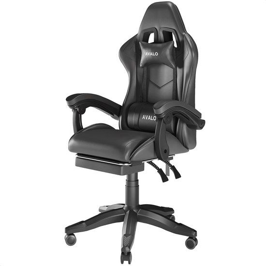 Avalo Gaming Stoel - Ergonomisch Verstelbaar - Uitschuifbare Voetensteun - Zwart