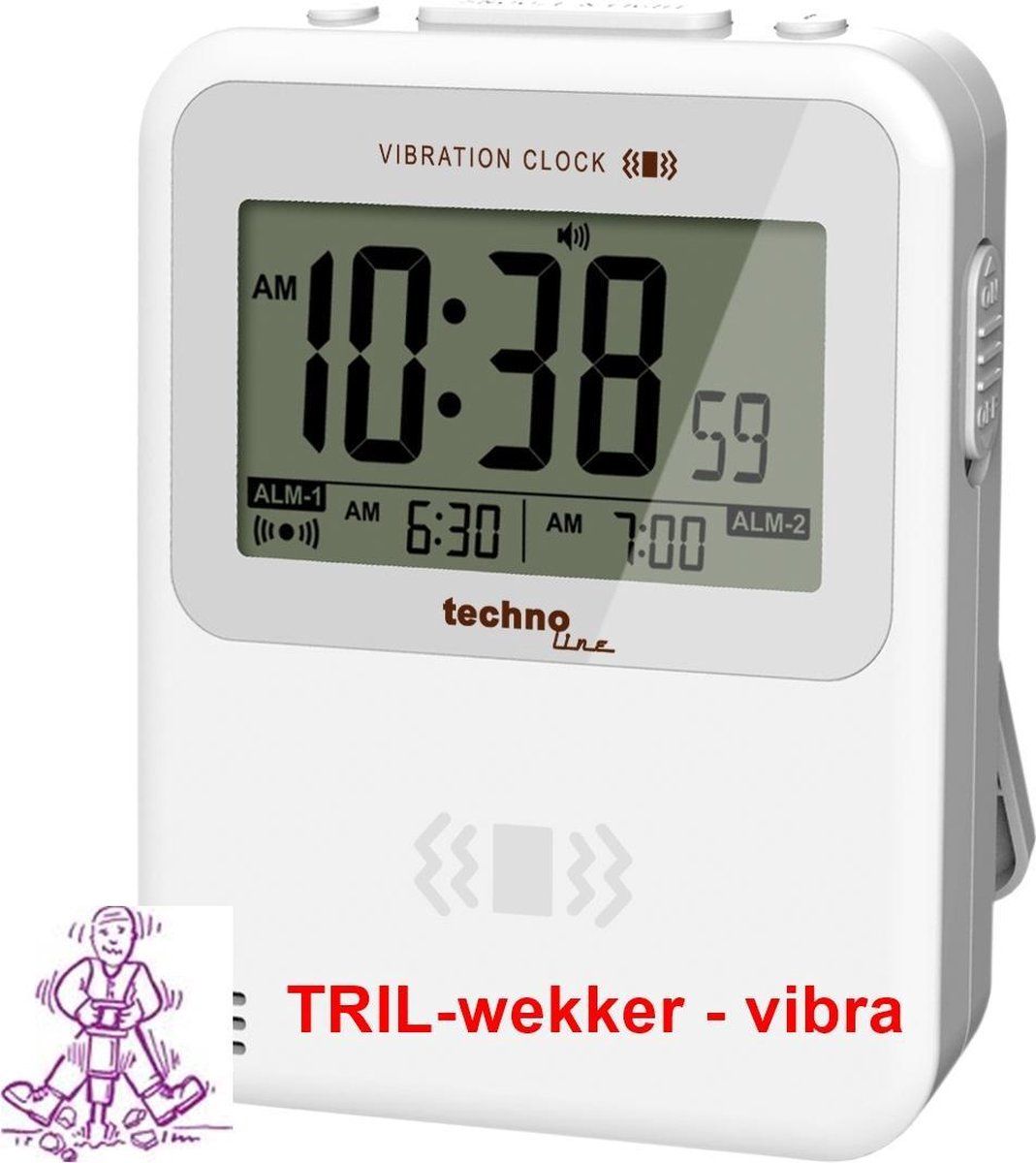 Technoline WT 350 - Radiografische wekker - Trilfunctie en 2 alarmen - Zwart
