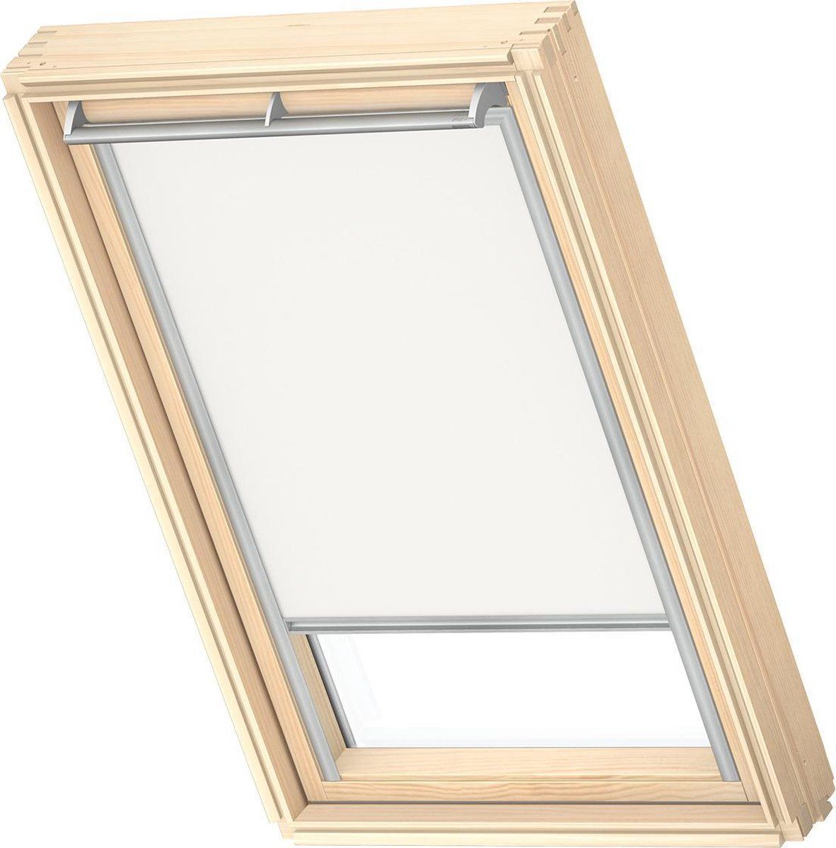 Velux Dkl - Verduisterend Rolgordijn - Zilveren Kozijn - Wit