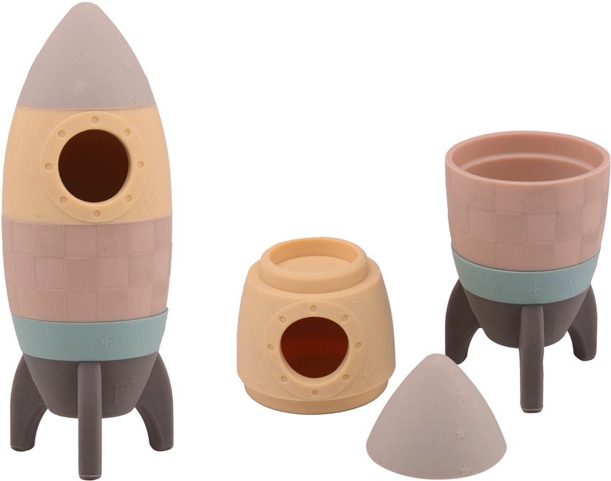 John Toy Happy World - Siliconen Raket - Creatief Speelgoed - Multi