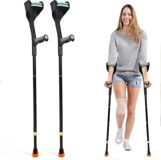 SafeLife® Loopkrukken - Elleboogkrukken Set - Verstelbaar - Zwart Aluminium (2 Stuks)