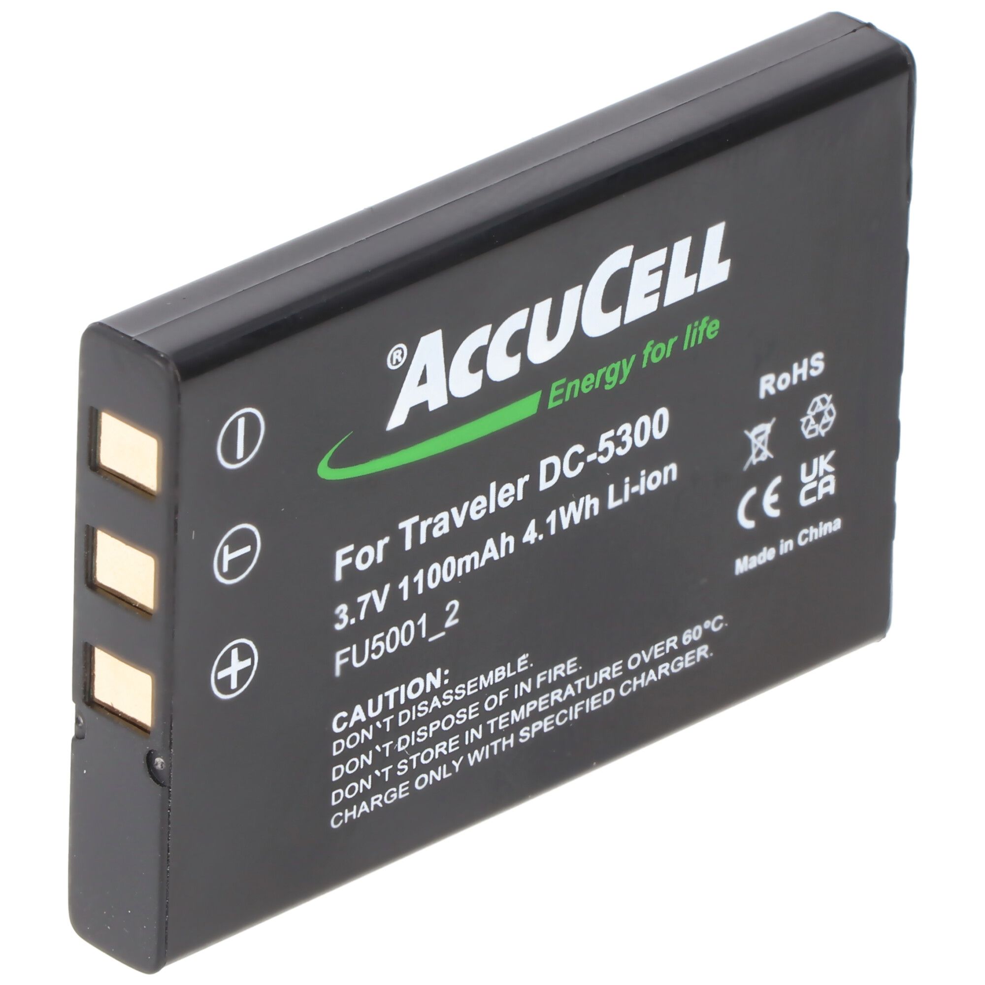 AccuCell-batterij geschikt voor Pentax D-L12, D-li2, Optio 330, 430