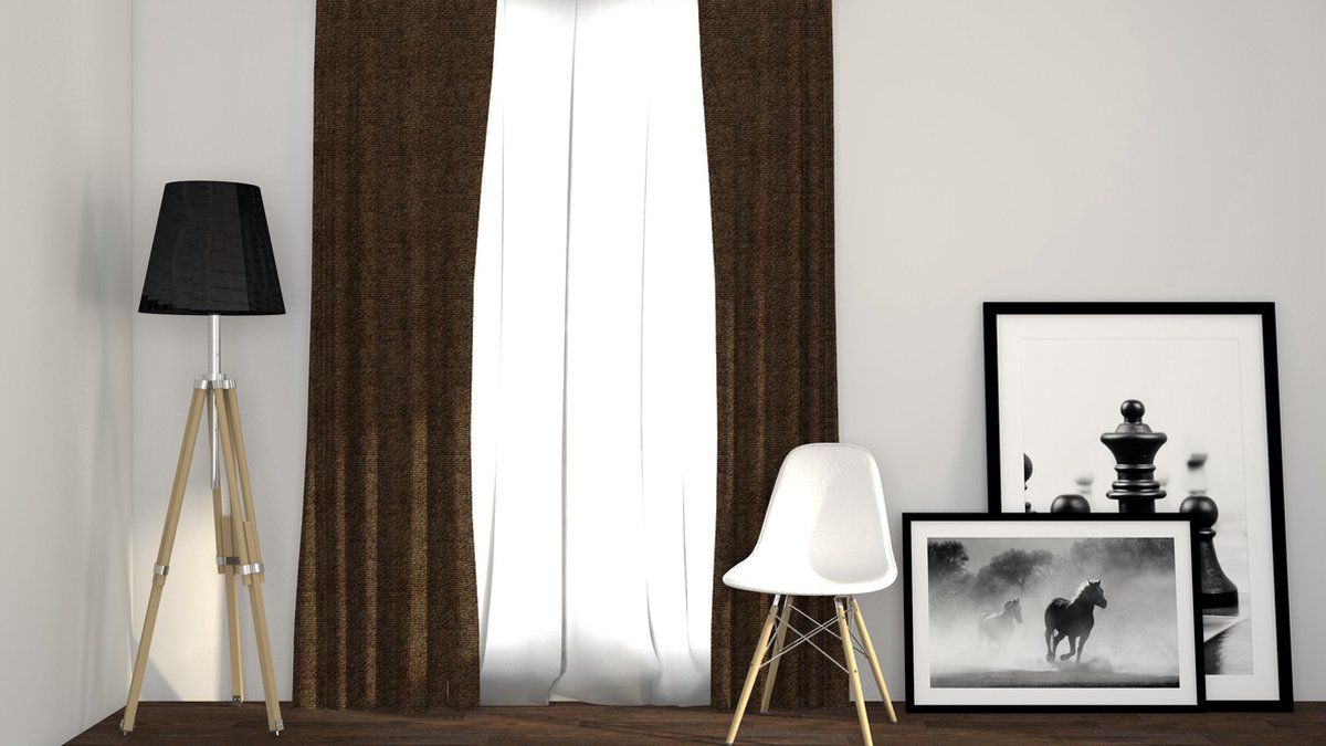 Larson - Luxe Geweven Blackout Gordijn - Haken - Chocolade Bruin - 150 X 250 Cm– Verduisterend&kant En Klaar