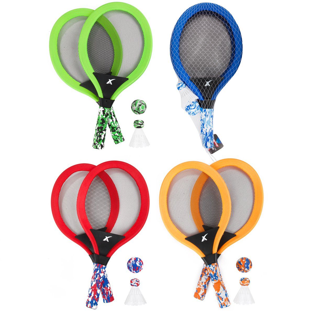 Adrenix - Soft Tennis-Badminton set - 2x Racket 1x Bal 1x Shuttle