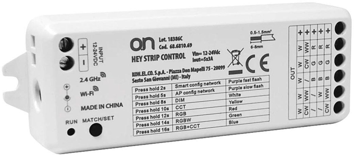 HeySmart - Rgb Cct Led Controller - Rf Afstandsbediening 4 Zones 12V 24V