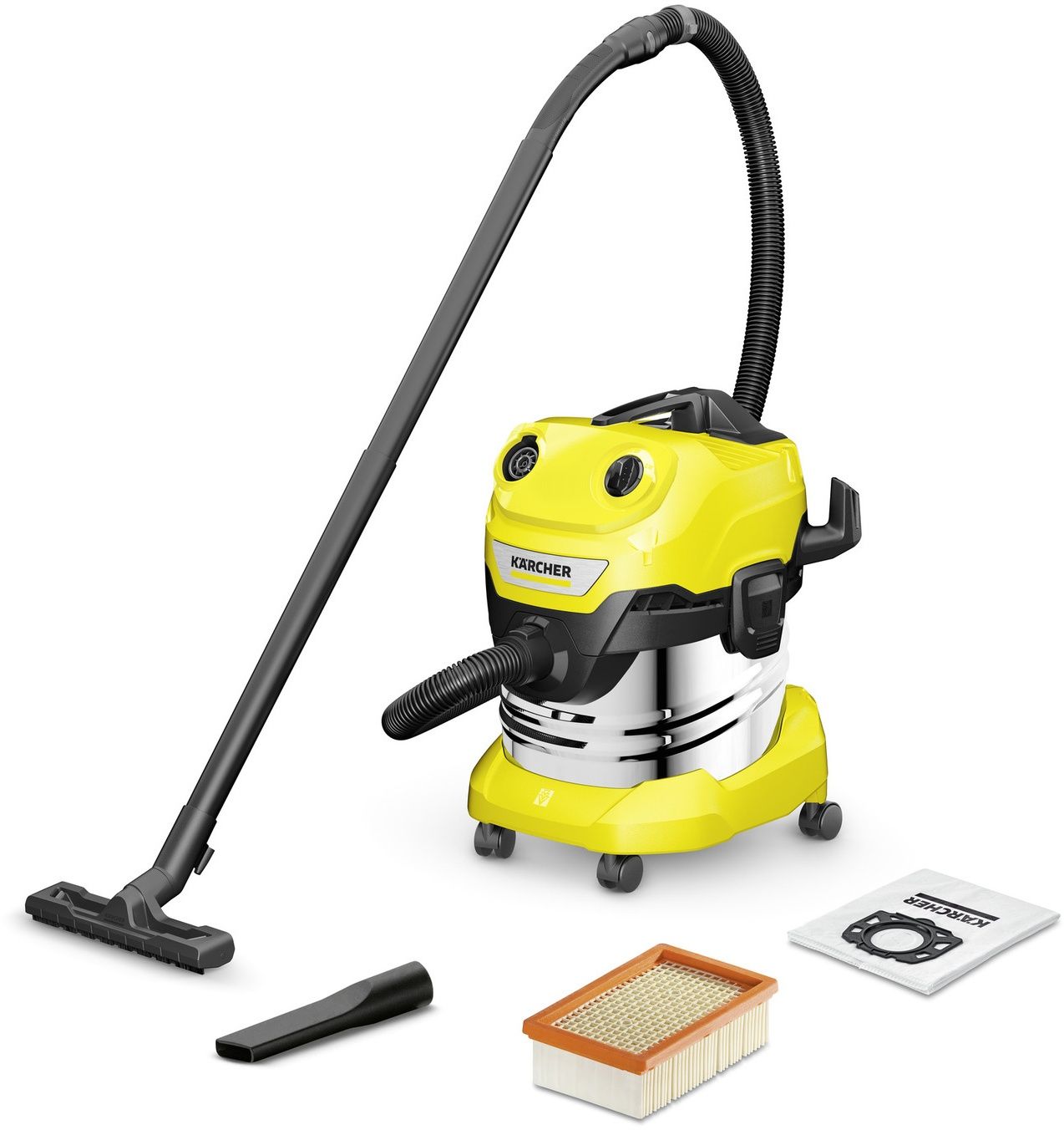Kärcher WD 4 S V-20/5/22 - Nat-/droogzuiger - 1000W 20L RVS opvangbak - 5m snoer