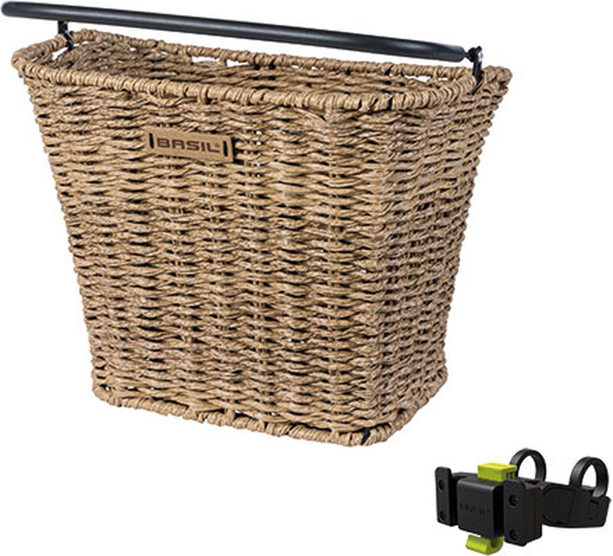 Basil Bremen Rattan Look - Fietsmand Kf - Inclusief Bevestigingssysteem - Lichtbruin