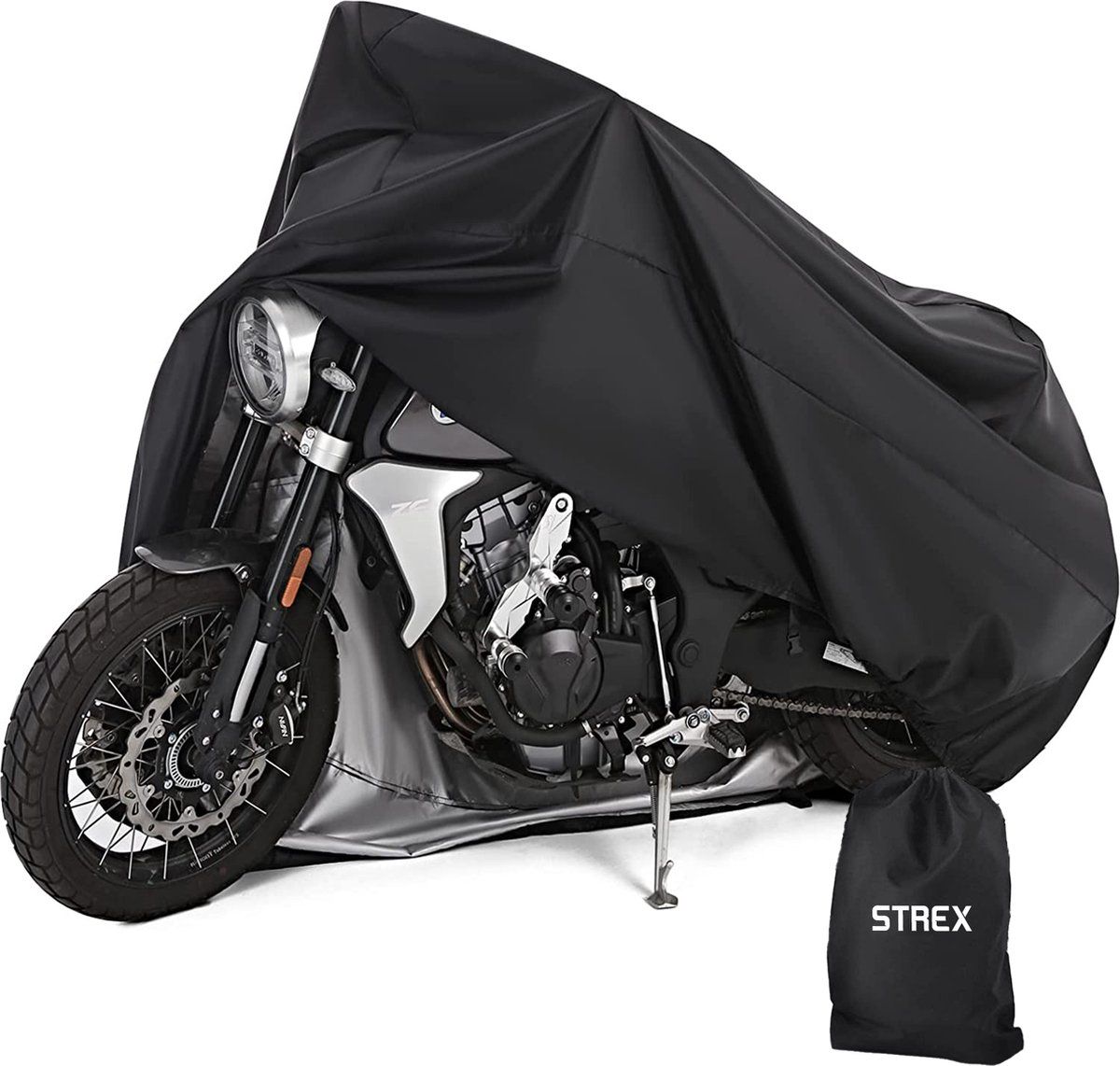 Strex Scooterhoes / Motorhoes Universeel Voor Alle Scooters / Motors - Waterdicht 300D Oxford - Geschikt Voor Windscherm - Scooter Hoes - Motor Hoes -