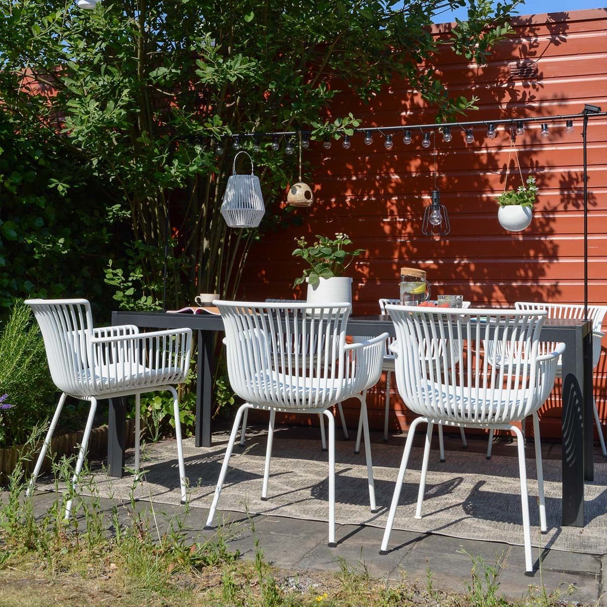 Kick Tuinstoel Otis - Tuinstoel - Eyecatcher - Wit (set van 4)