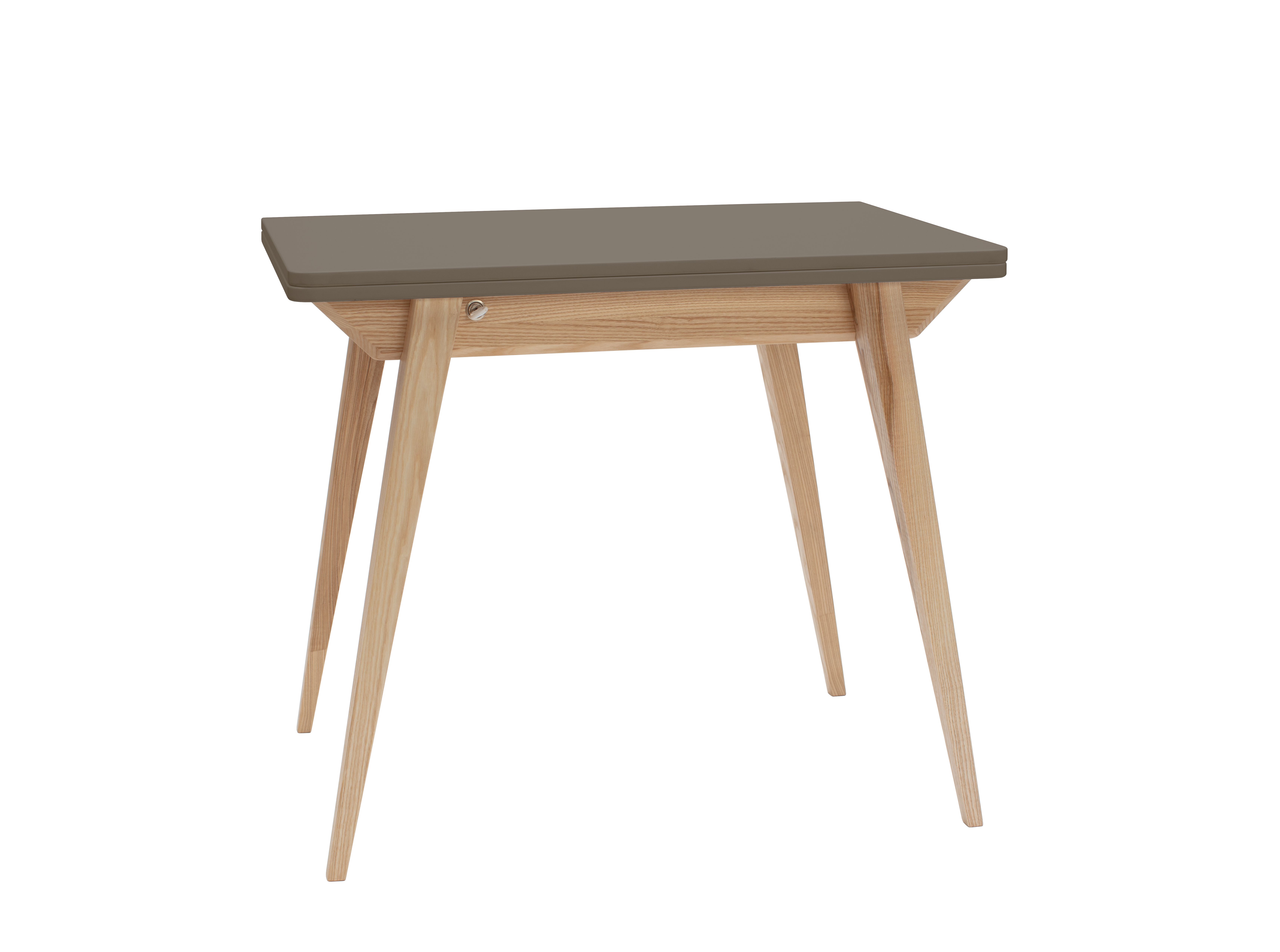 Uitschuifbare tafel Envelop, 90x65x75, essenhout, Bever Bruin