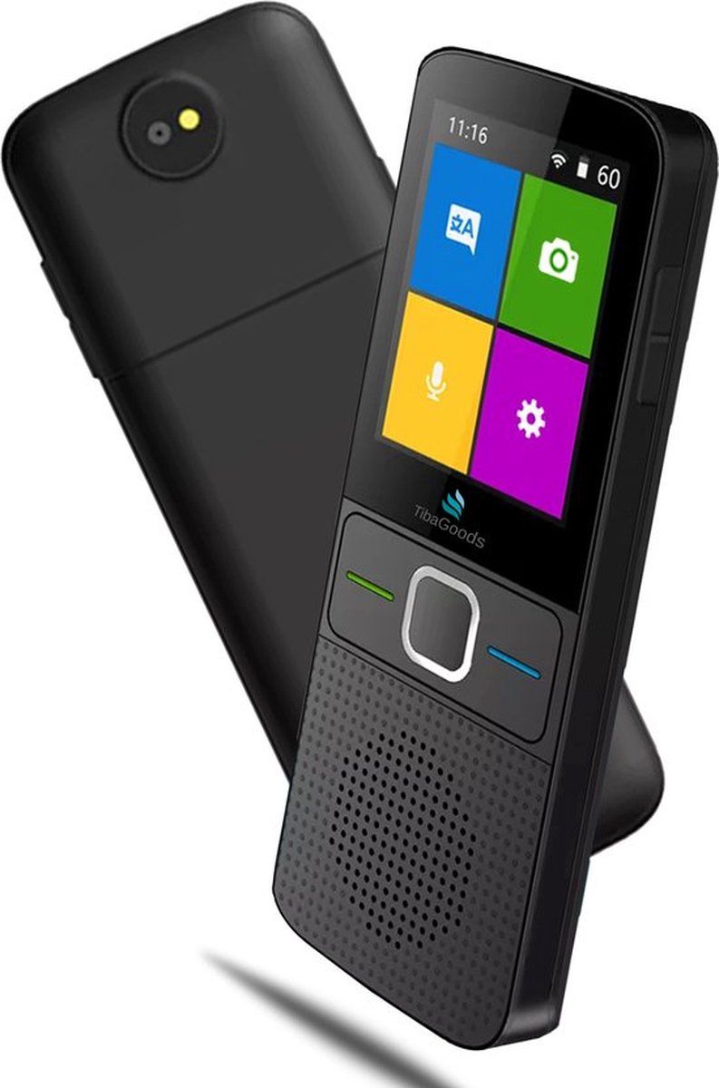 TibaGoods Tiba Goods - Vertaalcomputer - 137+ Talen - Draagbaar - Zwart
