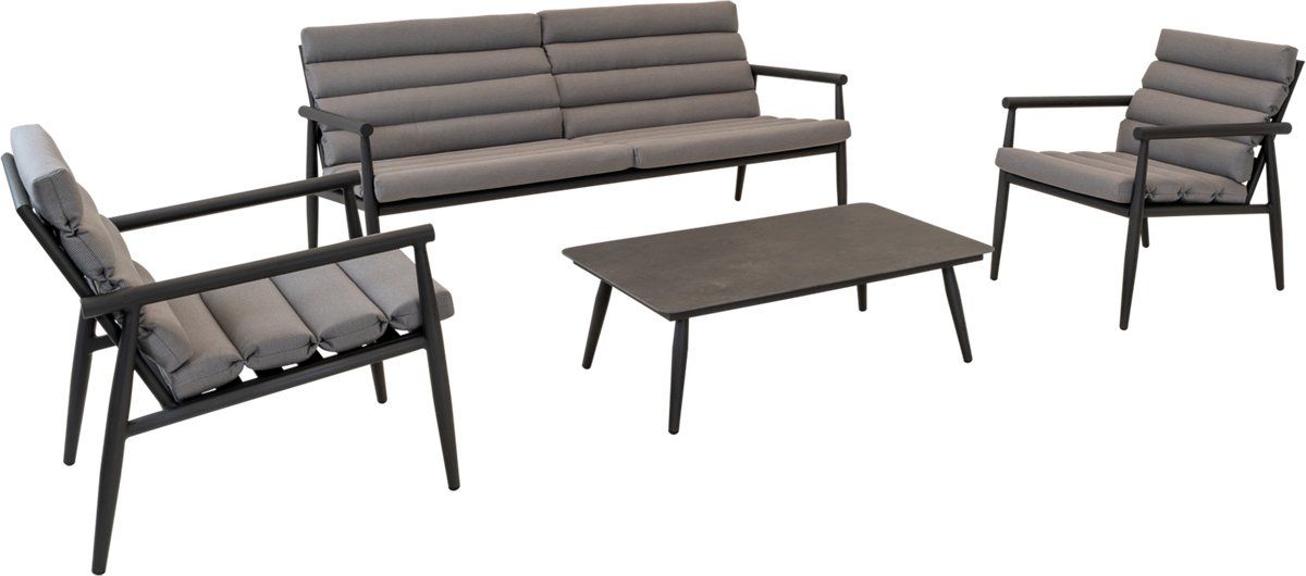 Les Harper - Loungeset - Dikke Kussens - Mat Antraciet