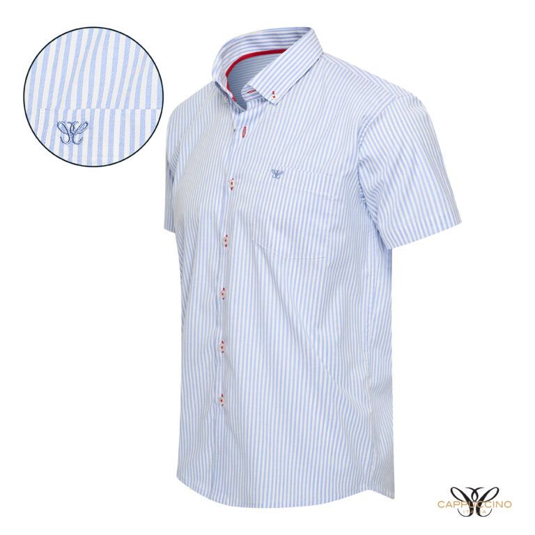Cappuccino Bronte Shirt Streepjes Lichtblauw - Maat L