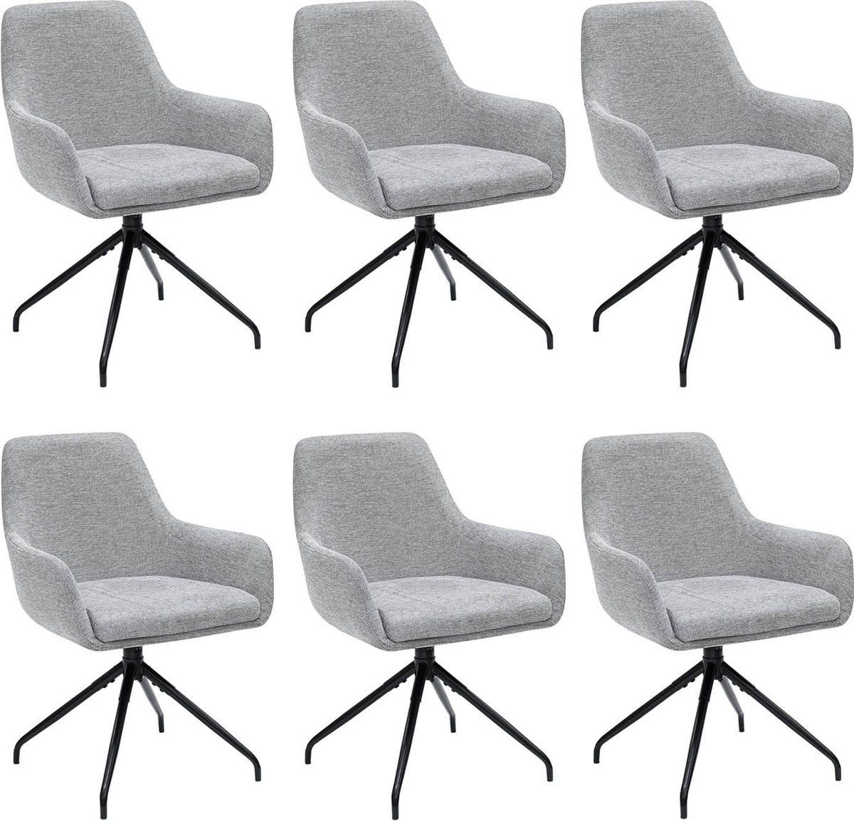 Set Van 6 Kick Draaistoel Miko - Grijs