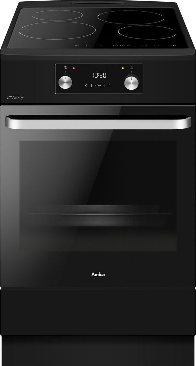 Amica ACI605RN - Inductiefornuis 50 Cm - 4 Kookzones - Matzwart