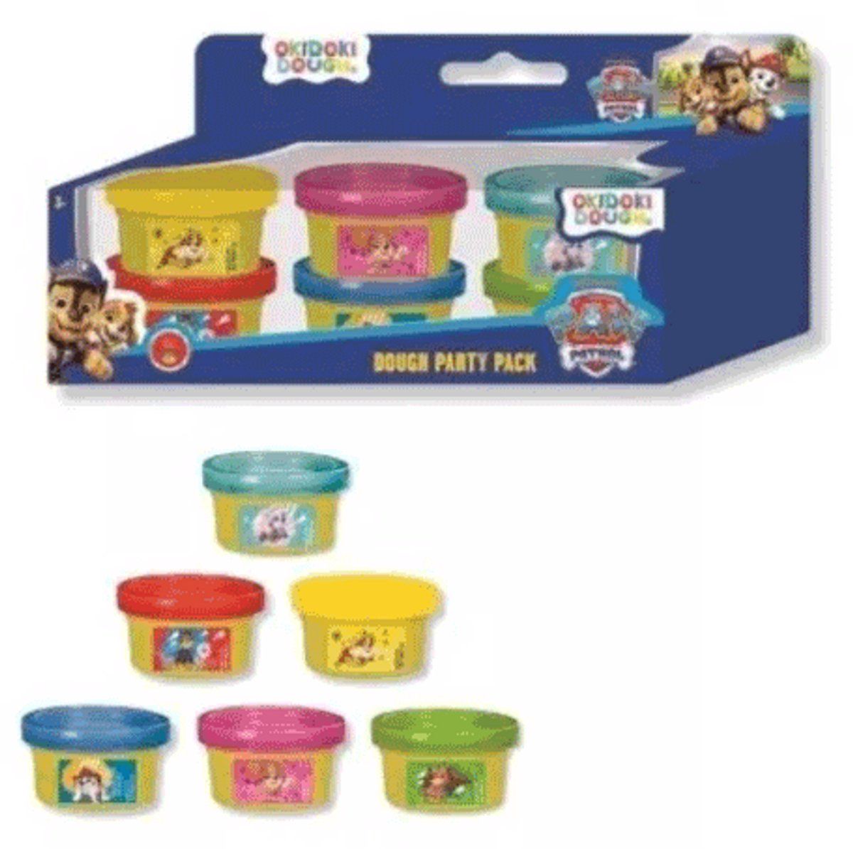 Paw Patrol Okidoki Dough - Partypack Boetseerklei - 6 Mini Potjes (6 Stuks)