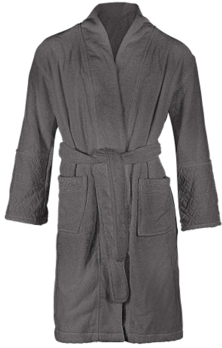 Riviera Maison Beyond - Badjas - 100% Katoen - Grijs - Xl