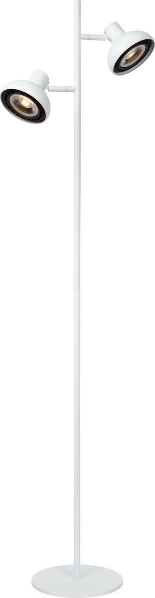 Lucide Sensas - Vloerlamp - 2xGU10 - Draaibaar En Kantelbaar - Wit