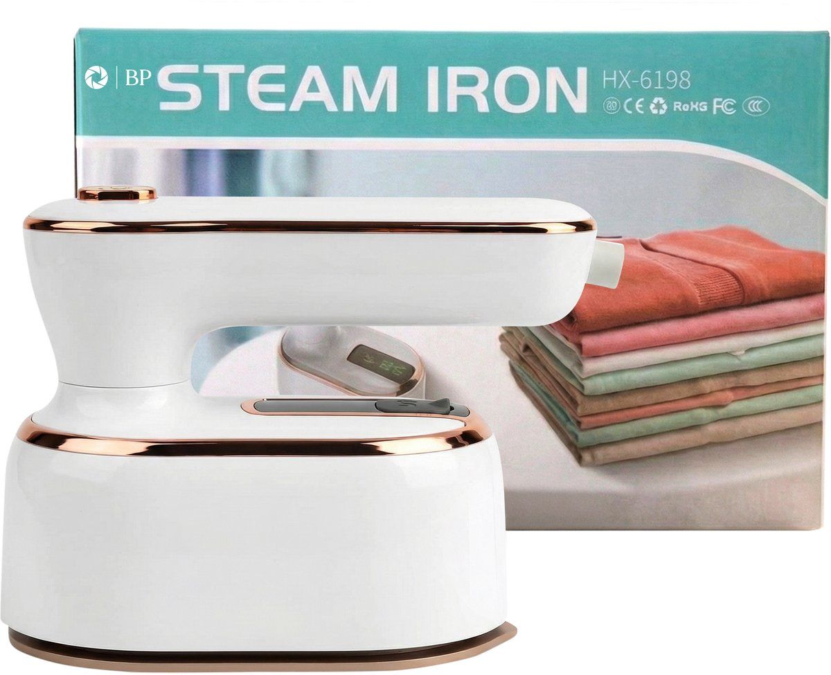 BP® HX-6198 - Reisstrijkijzer - Inklapbaar 1190W - Wit Goud