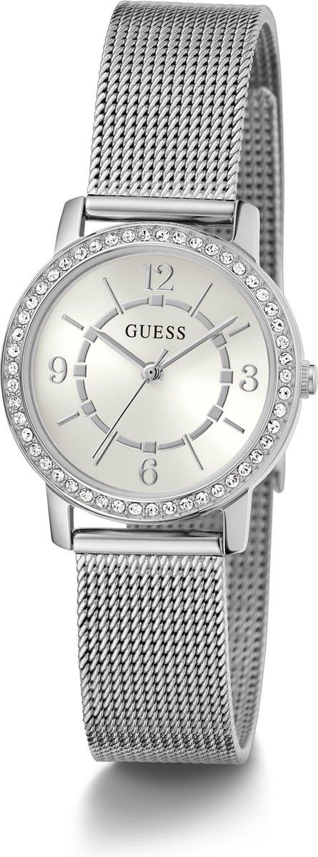 Guess GW0534L1 - Dames Horloge - Staal Quartz - Zilverkleurig Wijzerplaat met Zirkonia - Meshband