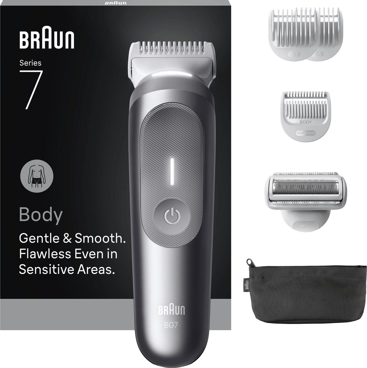 Braun Body Groomer Series 7 BG7550 - Trimmen&Scheren - Waterdicht - Grijs