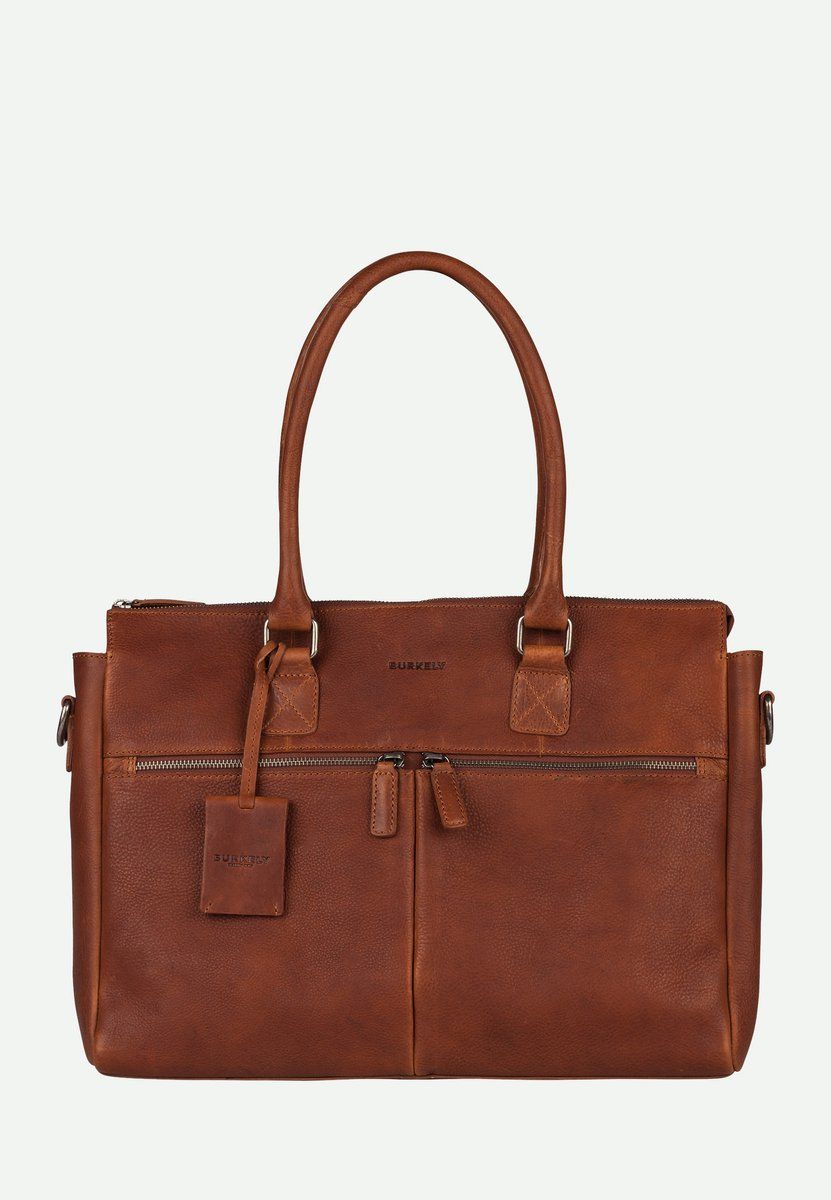 Burkely Antique Avery - Laptopbag 2-Zip 15.6"- Leer - Cognac