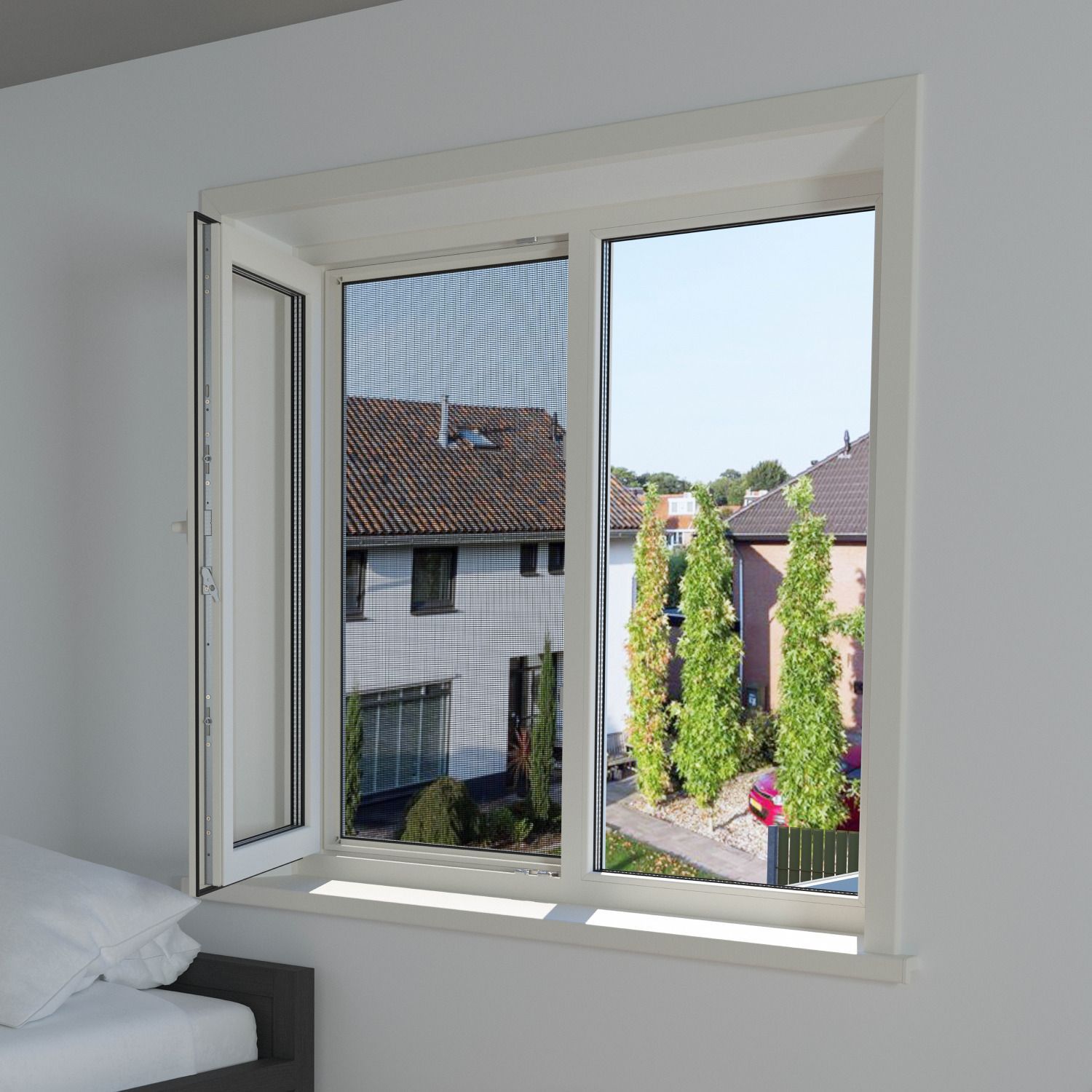 Livn inzethor Basic - Insectenwerende raamhor voor draaikiepramen - Zonder schroeven te monteren - Wit 80x120cm