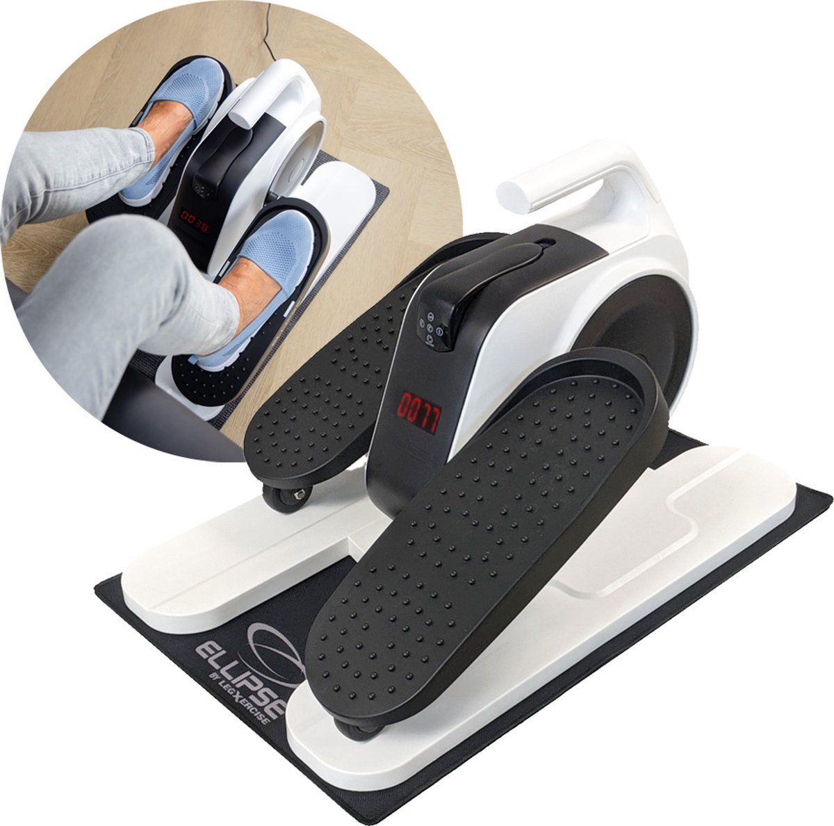 Ellipse By Legxercise - Stoelfiets - Stimuleert Bloedsomloop En Mobiliteit - Wit/Zwart