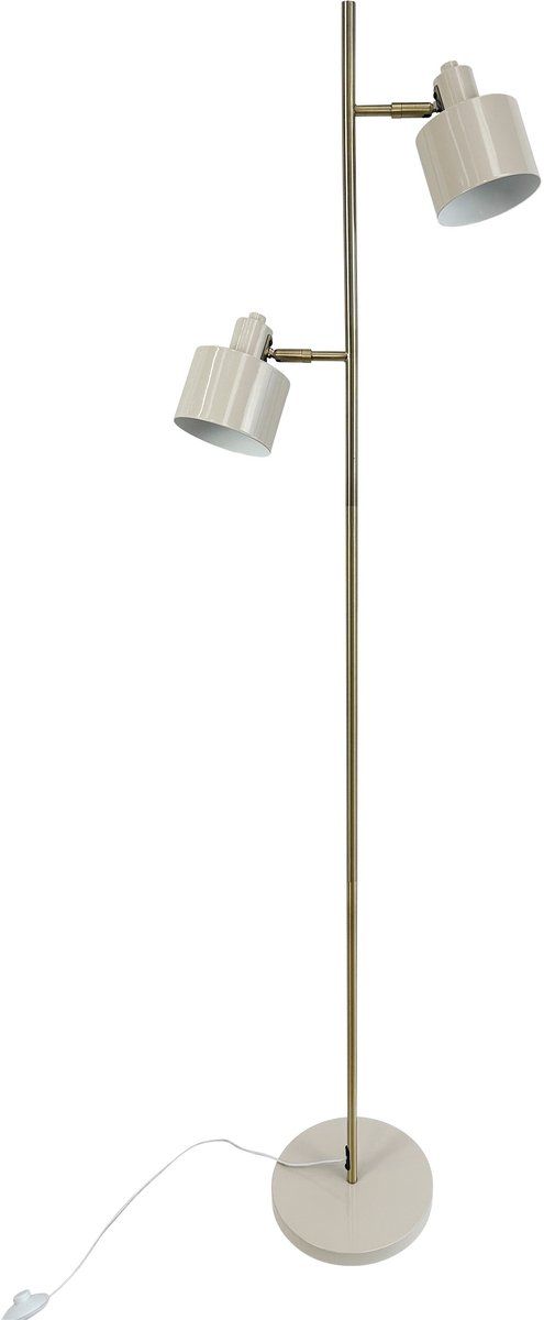 Dyberg Larsen Ocean - Vloerlamp - Retro design - Beige/Brass