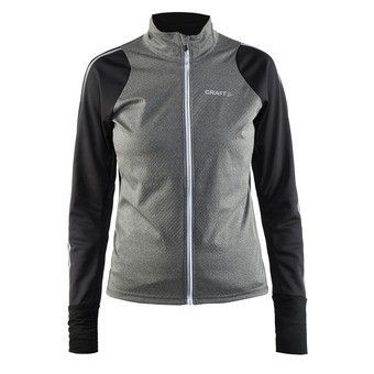 Craft Belle Jacket - Warme Windstopper - Zwart Grijs Melange - Maat S