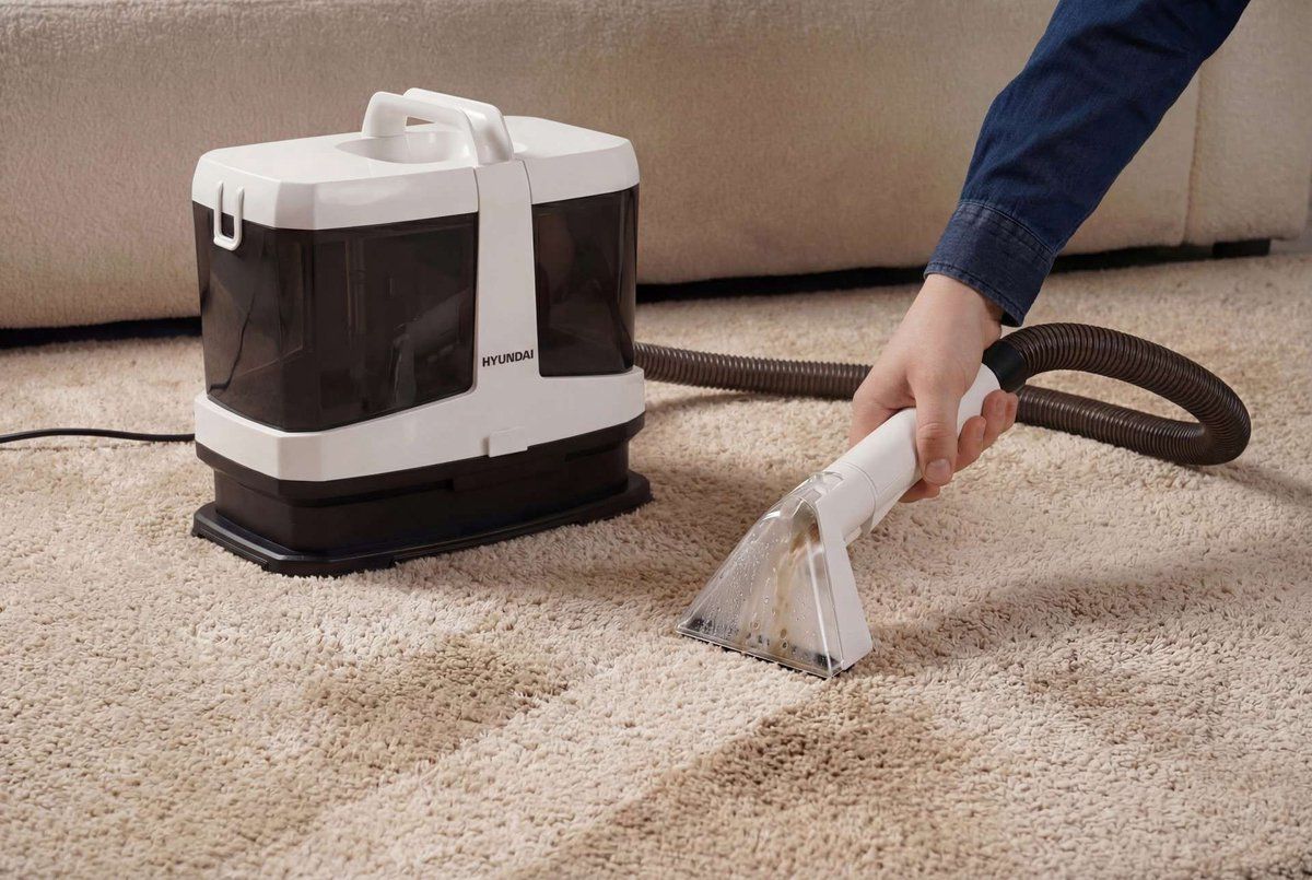 Hyundai Electronics - Elektrische Vlekkenreiniger - 600W - 16kPa zuigkracht - Wit en Zwart