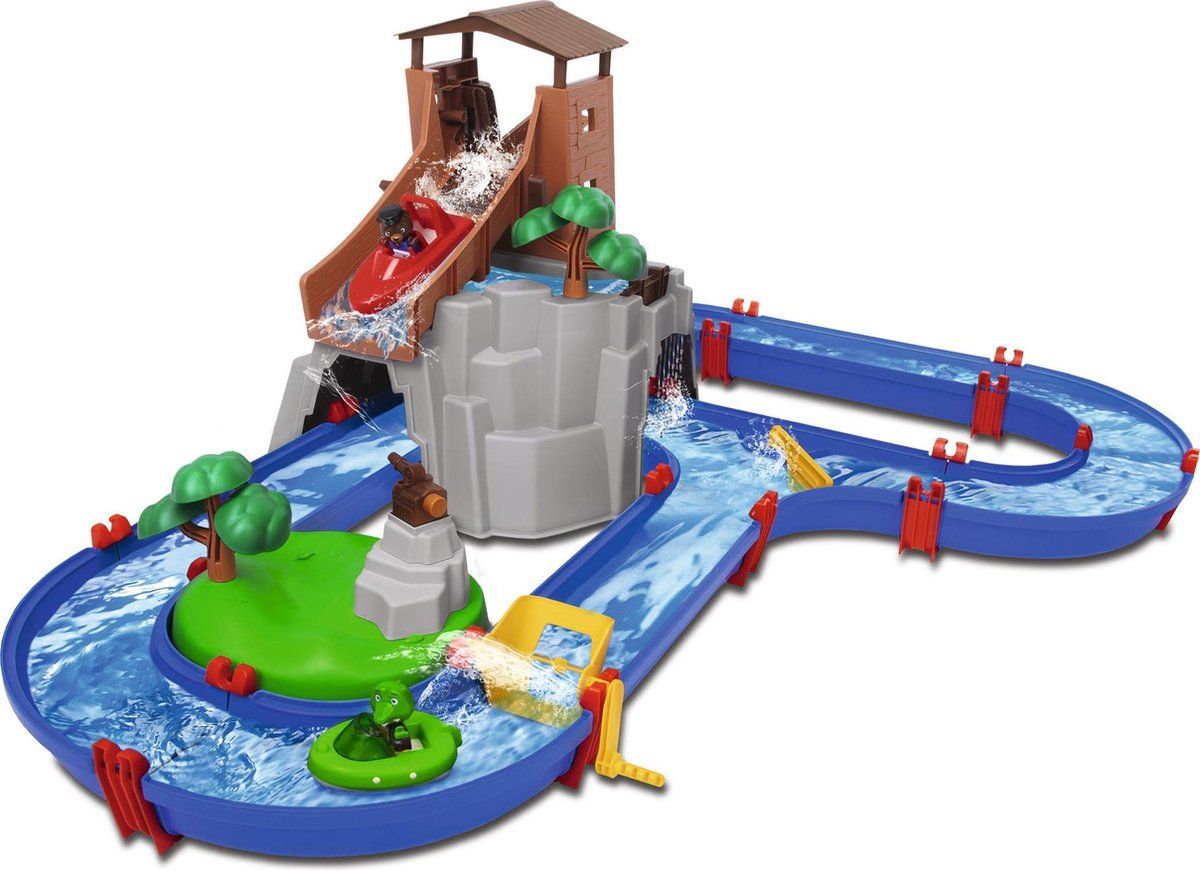BIG AquaPlay - AdventureLand - Waterbaan met glijbaan en boten - Blauw