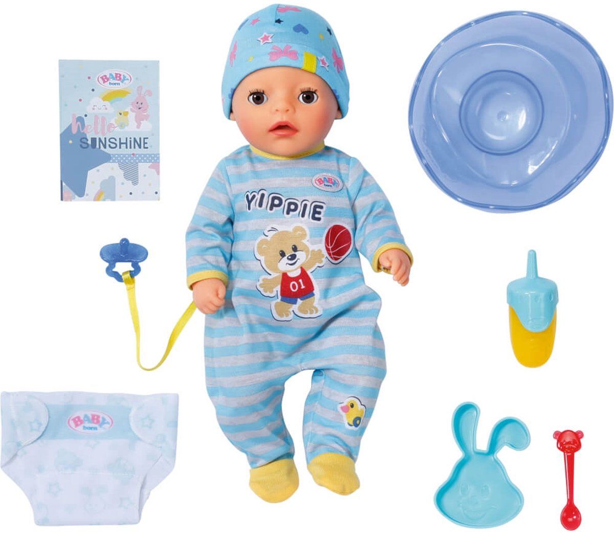 Baby Born Little Boy - Pop 36cm - 7 Functies Inclusief Accessoires - Multikleur