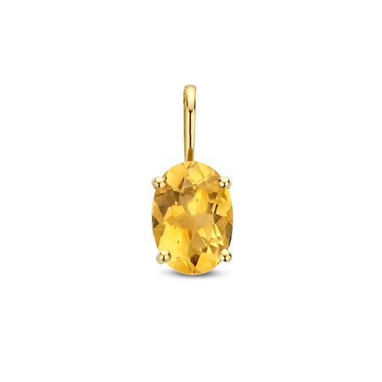 Sparkle14 Hanger - Citrien 7x5 mm - Goud